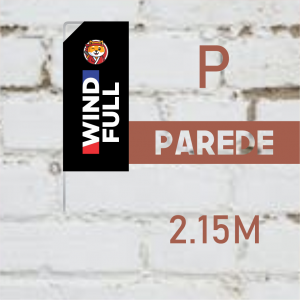 WIND FULL PAREDE (P) Completo com Hastes e Suporte de Aço 2.15m x 0.65m Dupla-Face | Impressão Ultra-HD EPSON RETANGULAR Embalagem Estrutura de Alumínio Desmontável