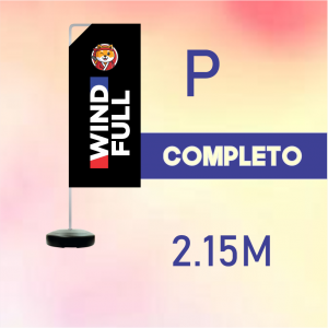 WIND FULL COMPLETO (P) Base Titan Black Redonda 2.15m x 0.65m Dupla-Face | Impressão Ultra-HD EPSON Tecido TecnoSport 100% Sintético RETANGULAR Estrutura de Alumínio Desmontável