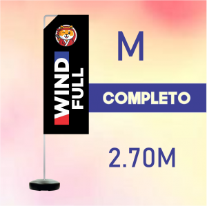 WIND FULL COMPLETO (M) Base Titan Black Redonda 2.70m x 0.65m Dupla-Face | Impressão Ultra-HD EPSON Tecido TecnoSport 100% Sintético RETANGULAR Estrutura de Alumínio Desmontável
