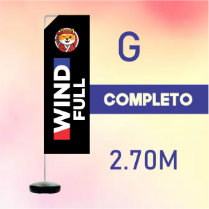 WIND FULL COMPLETO (G) Base Titan Black Redonda 2.70m x 0.65m Dupla-Face | Impressão Ultra-HD EPSON Tecido TecnoSport 100% Sintético RETANGULAR Estrutura de Alumínio Desmontável
