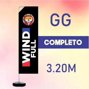 WIND FULL COMPLETO (GG) Base Titan Black Redonda 3.20m x 0.65m Dupla-Face | Impressão Ultra-HD EPSON Tecido TecnoSport 100% Sintético RETANGULAR Estrutura de Alumínio Desmontável