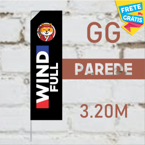 WIND FULL PAREDE (GG) Completo com Hastes e Suporte de Aço 3.20m x 0.65m Dupla-Face | Impressão Ultra-HD EPSON RETANGULAR Estrutura de Alumínio Desmontável FRETE GRÁTIS NAS COMPRAS ACIMA DE 100,00, CONSULTE AS REGIÕES.