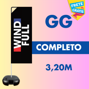 WIND FULL COMPLETO (GG) Base Titan Black Modelo Maleta com Alça 3.20m x 0.65m Dupla-Face | Impressão Ultra-HD EPSON Tecido TecnoSport 100% Sintético Estrutura de Alumínio Desmontável, retangular FRETE GRÁTIS NAS COMPRAS ACIMA DE 100,00, CONSULTE AS REGIÕES.
