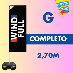 WIND FULL COMPLETO (G) Base Titan Black Modelo Maleta com Alça 2.70m x 0.65m Dupla-Face | Impressão Ultra-HD EPSON Tecido TecnoSport 100% Sintético RETANGULAR, Estrutura de Alumínio Desmontável FRETE GRÁTIS NAS COMPRAS ACIMA DE 100,00, CONSULTE AS REGIÕES.