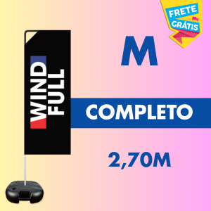 WIND FULL COMPLETO (M) Base Titan Black Modelo Maleta com Alça 2.70m x 0.65m Dupla-Face | Impressão Ultra-HD EPSON Tecido TecnoSport 100% Sintético RETANGULAR, Estrutura de Alumínio Desmontável FRETE GRÁTIS NAS COMPRAS ACIMA DE 100,00, CONSULTE AS REGIÕES.