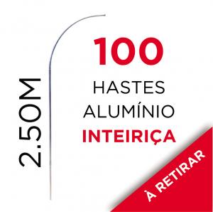 100 HASTES INTEIRIÇA PROMOCIONAL Tubo de Alumínio 3/4 2.50m x 0.65m Cor Natural  Haste Inteiriça SOMENTE RETIRADA
