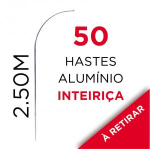50 HASTES INTEIRIÇA PROMOCIONAL Tubo de Alumínio 3/4 2.50m x 0.65m Cor Natural  Haste Inteiriça SOMENTE RETIRADA