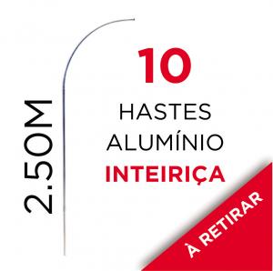 10 HASTES INTEIRIÇA PROMOCIONAL Tubo de Alumínio 3/4 2.50m x 0.65m Cor Natural  Haste Inteiriça SOMENTE RETIRADA