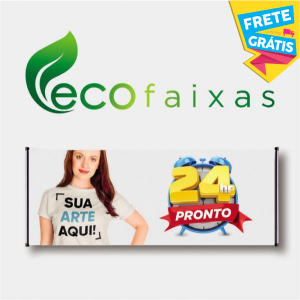 ECO FAIXA HD TAMANHO PERSONALIZADO Tecido Fibra Sintética DTEX  4x0 Cor Impressão Ultra-HD Sublimática Pedido mínimo R$ 100,00 FRETE GRÁTIS NAS COMPRAS ACIMA DE 100,00, CONSULTE AS REGIÕES.