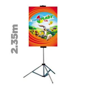 ECO BANNER C/ TRIPÉ COMPLETO Alumínio Tripé c/ 2.35m 4x0 Tecido ECO Sintético Completo Ambiente Interno