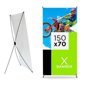 ECO X BANNER COMPLETO Poliestireno/Fibra 1.50m x 70cm 4x0 Tecido ECO Sintético Completo NÃO ACOMPANHA TECIDO